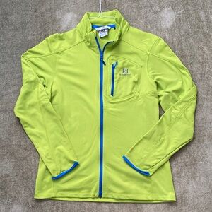 Salomon Neon Lime Full-Zip Jacket with Bright Blue Accents